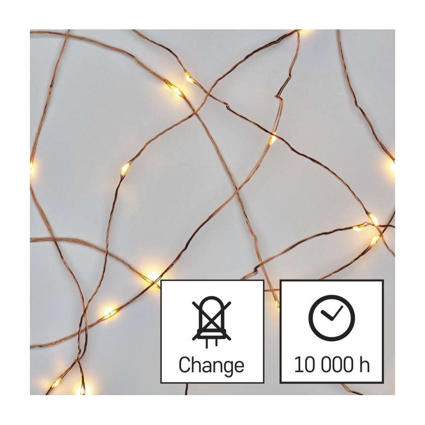 Guirlande lumineuse LED de Noël d'extérieur 40 LED/9 m IP44 blanc chaud