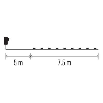 Guirlande lumineuse LED de Noël extérieure 75 LED / 12,5 m IP44 multicolore