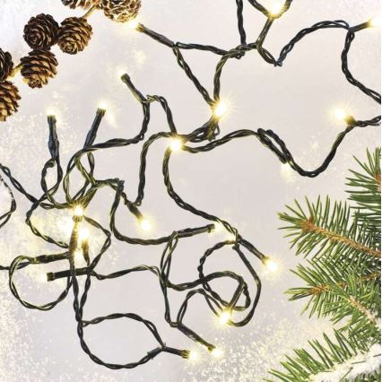 Guirlande lumineuse LED de Noël pour l'extérieur, 180 LED / 23 m, IP44, blanc chaud