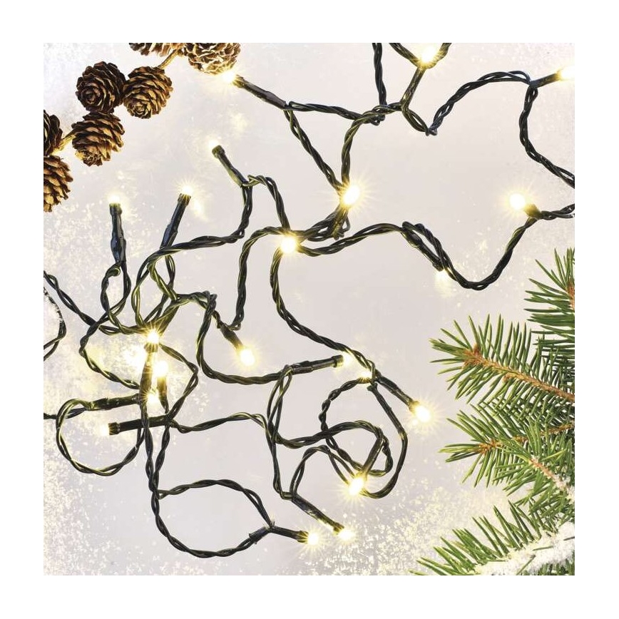 Guirlande lumineuse LED de Noël pour l'extérieur, 180 LED / 23 m, IP44, blanc chaud