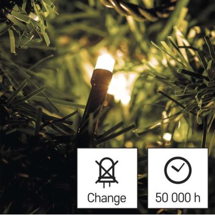 Guirlande lumineuse LED de Noël pour l'extérieur, 180 LED / 23 m, IP44, blanc chaud