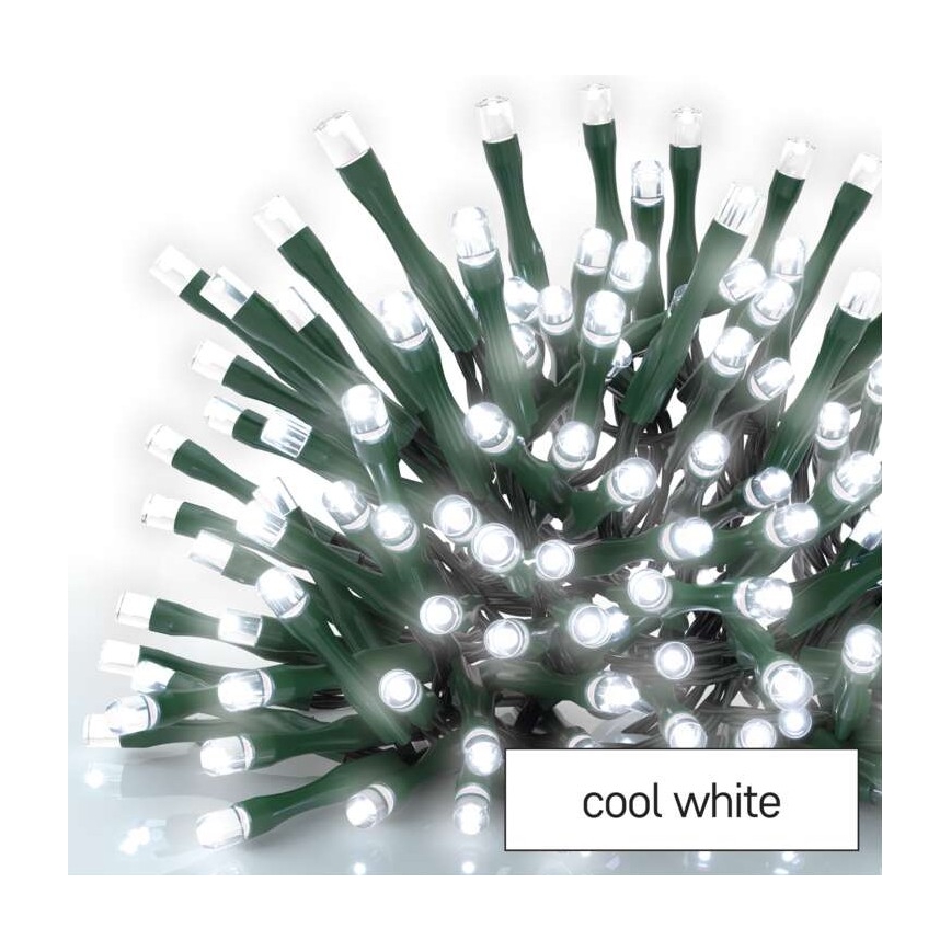 Guirlande lumineuse LED d'extérieur, 120 LEDs, 17 m, IP44, blanc froid
