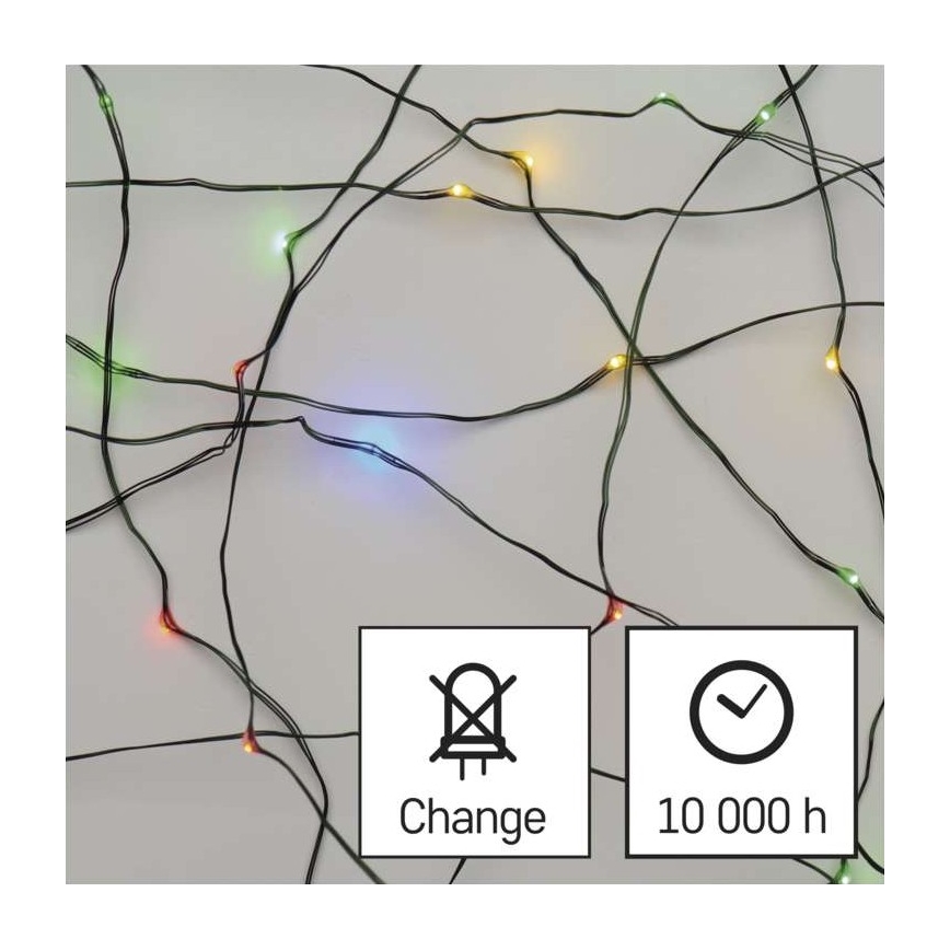 Guirlande lumineuse LED d'extérieur 150 LED/20 m IP44 multicolore