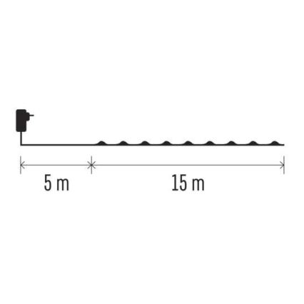 Guirlande lumineuse LED d'extérieur 150 LED/20 m IP44 multicolore