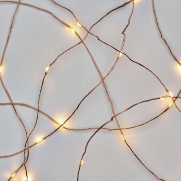 Guirlande lumineuse LED d'extérieur 40 LED — 9 m, IP44, blanc chaud