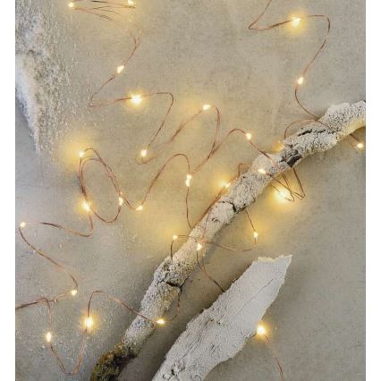 Guirlande lumineuse LED d'extérieur 40 LED — 9 m, IP44, blanc chaud
