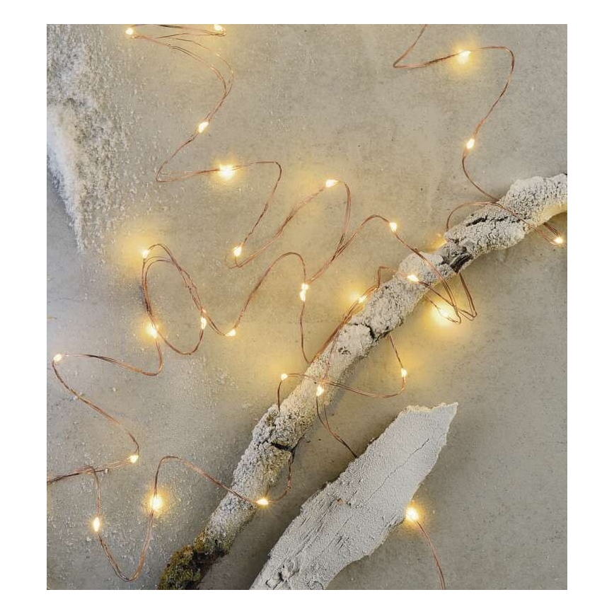 Guirlande lumineuse LED d'extérieur 40 LED — 9 m, IP44, blanc chaud