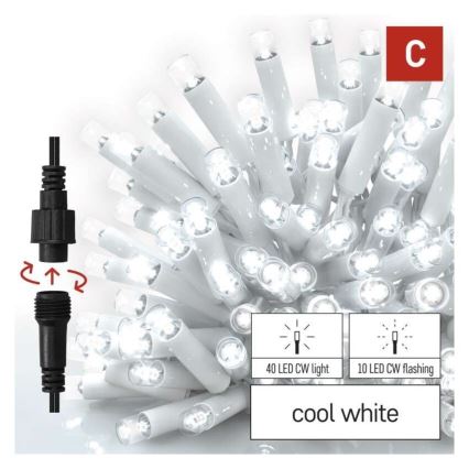 Guirlande lumineuse LED d'extérieur 50xLED/3x0,4m IP44 blanc froid