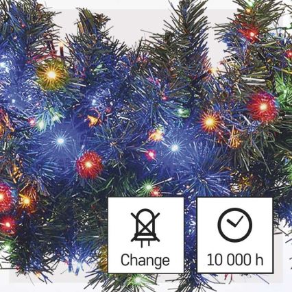 Guirlande lumineuse LED d'extérieur 600 LED / 17 m, IP44, multicolore