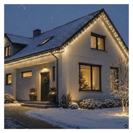 Guirlande raccordable 50xLED/5m IP44 blanc chaud blanc