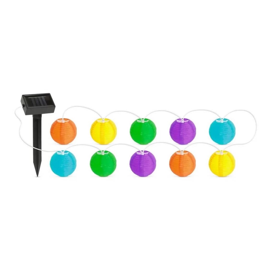 Guirlande solaire 10xLED/1,2V 3,7m 300mAh IP44 multicolore