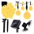 Guirlande solaire décorative 30 LED — 8 fonctions, batterie 500 mAh, 6,5 m, IP67, blanc chaud