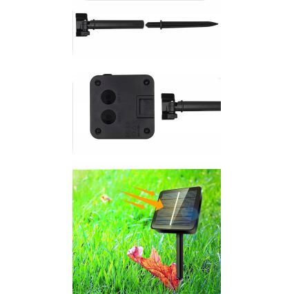 Guirlande solaire décorative 30 LED — 8 fonctions, batterie 500 mAh, 6,5 m, IP67, blanc chaud