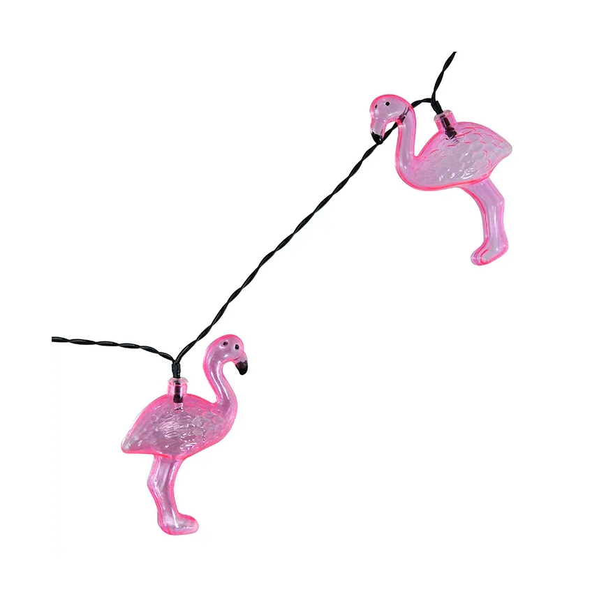 Guirlande solaire décorative LED 10xLED 3,8 IP44 flamant rose