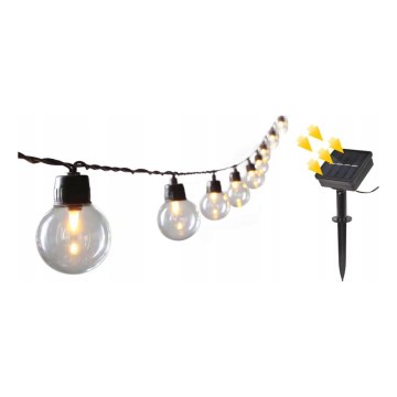 Guirlande solaire décorative LED 20 LED/8 fonctions 500 mAh 7,6 m IP67 blanc chaud