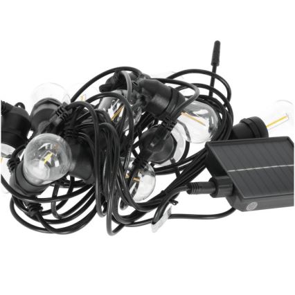Guirlande solaire décorative LED à intensité réglable STARLIGHT NEO 20xE27/3,7V 2700K IP54 1200 mAh 11,5m + télécommande