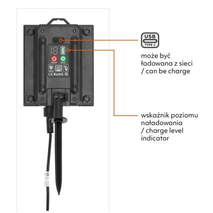 Guirlande solaire décorative LED à intensité réglable STARLIGHT NEO 20xE27/3,7V 2700K IP54 1200 mAh 11,5m + télécommande