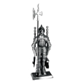 Gusseisen-Kaminbesteck 4 Stk. Ritter silbern