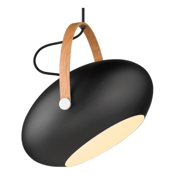 Halo Design 734382 - Suspension sur câble DC 1xE27/40W/230V Ø 40 cm noir/chêne