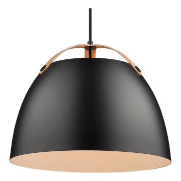 Halo Design 734887 - Lampada a sospensione con cavo OSLO 1xE27/40W/230V Ø 40 cm nero/rovere