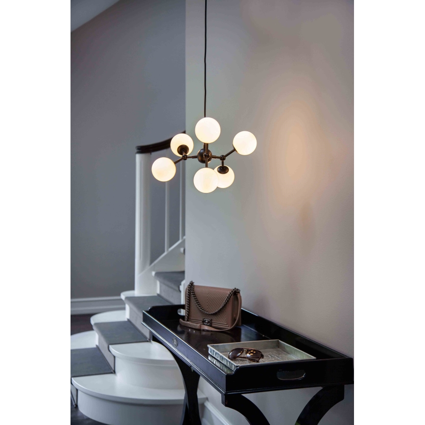 Halo Design 736546 - Suspension à câble ATOM 6xG9/28W/230V Ø 45 cm noir/blanc