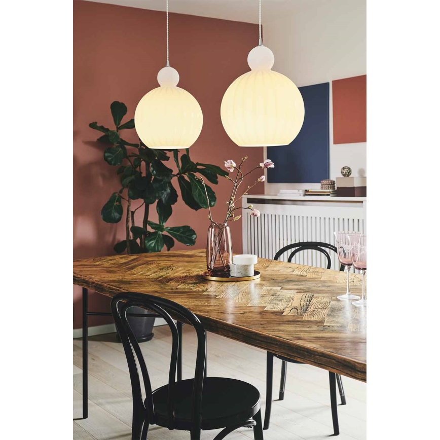 Halo Design 737321 - Pendelleuchte mit Kabel BALL BALL 1xE27/40W/230V Ø 32 cm weiß