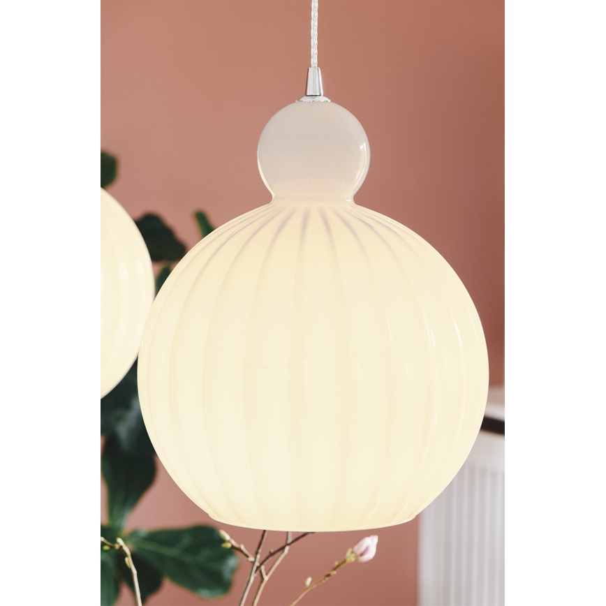 Halo Design 737321 - Pendelleuchte mit Kabel BALL BALL 1xE27/40W/230V Ø 32 cm weiß