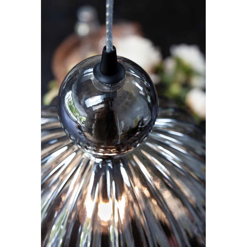 Halo Design 737338 - Hängeleuchte mit Kabel BALL BALL 1xE27/40W/230V Ø 32 cm rauchgrau