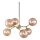Halo Design 738830 - Suspension sur câble ATOM 6xG9/28W/230V diam. 57 cm laiton/beige fumé