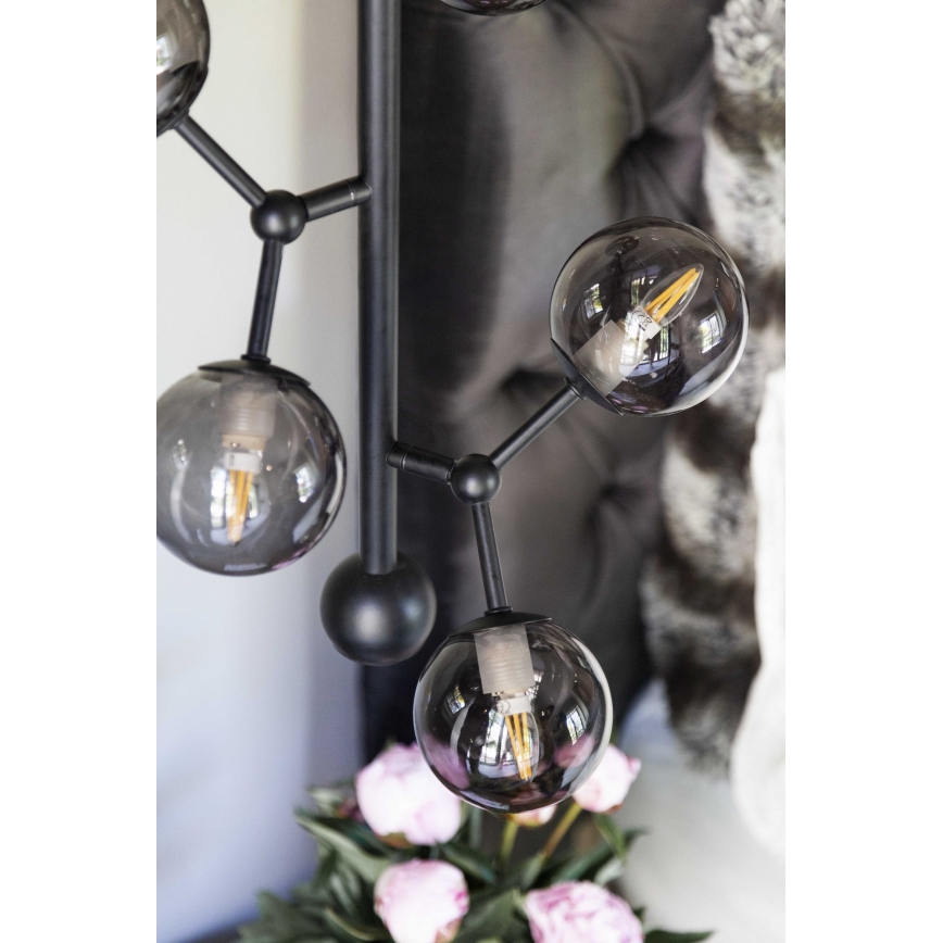 Halo Design 738854 - Suspension sur câble ATOM 6xG9/28W/230V Ø 30 cm noir/noir fumé