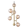 Halo Design 738861 - Pendelleuchte an Kabel ATOM 6xG9/28W/230V Ø 30 cm Messing/rauchbeige