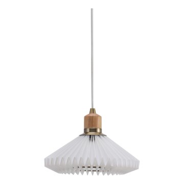 Halo Design 744053 - Lustre suspendu PARIS sur câble, 1 x G9 (28 W), 230 V, Ø 24 cm, blanc/laiton/chêne