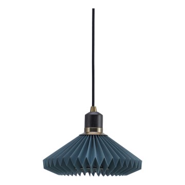 Halo Design 744060 - Pendelleuchte an Kabel PARIS 1xG9/28W/230V Ø 24 cm blau/messing/eiche