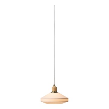 Halo Design 744091 - Pendelleuchte PARIS 1xE14/40W/230V Ø 24 cm creme/messing/eiche