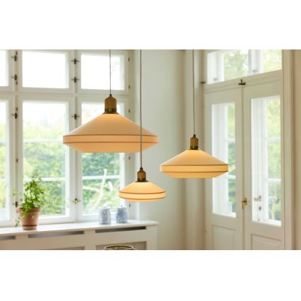 Halo Design 744091 - Suspension sur câble PARIS 1xE14/40W/230V Ø 24 cm crème/laiton/chêne