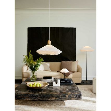 Halo Design 744268 - Lampadario a sospensione su cavo PARIS 1xE27/60W/230V Ø 56 cm bianco/ottone/rovere