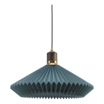 Halo Design 744275 - Lampadario a sospensione PARIS con cavo 1xE27/60W/230V Ø 56 cm blu/ottone/rovere