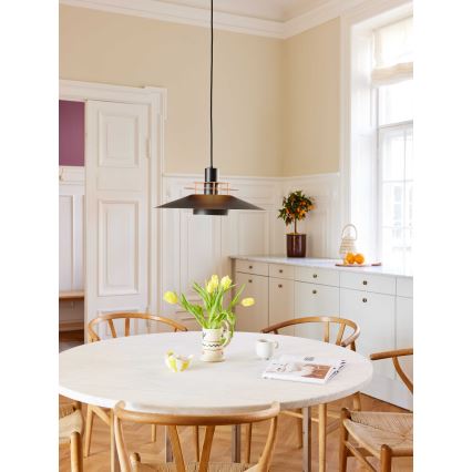 Halo Design 744503 - Pendelleuchte an Kabel RIVOLI 1xE27/40W/230V Ø 50 cm schwarz/kupfer