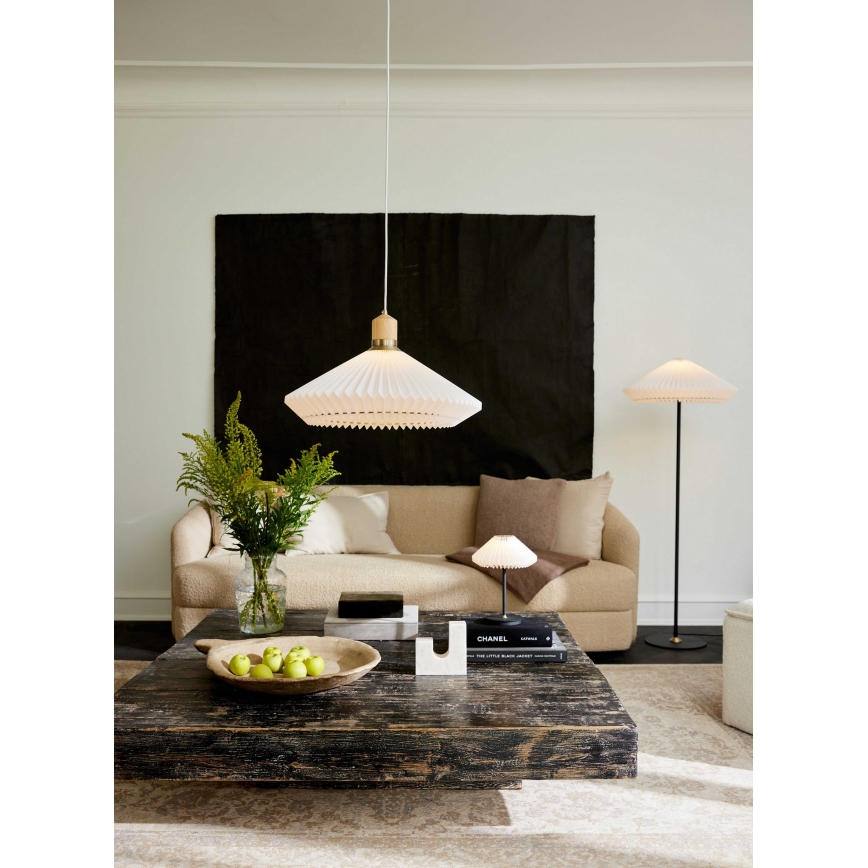 Halo Design 745043 - Stehleuchte PARIS 1xE27/40W/230V schwarz/weiß/Eiche