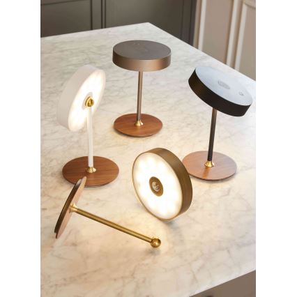Halo Design 745760 - LED dimmbare wiederaufladbare Tischleuchte ON THE MOVE LED/2,5W/4000 mAh weiß/Holz