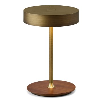 Halo Design 745784 - Wiederaufladbare, dimmbare LED-Tischlampe ON THE MOVE LED/2,5W/4000 mAh Messing/Holz