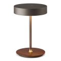 Halo Design 745791 - LED-dimmbare, aufladbare Tischleuchte ON THE MOVE LED/2,5W/4000 mAh Grau/Holz
