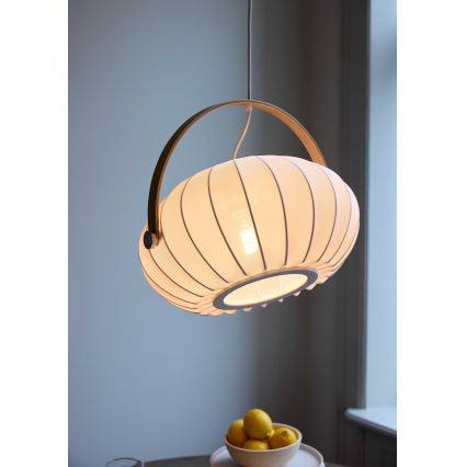 Halo Design 746347 - Lampada a sospensione con cavo DC 1xE27/40W/230V Ø 40 cm bianco/rovere