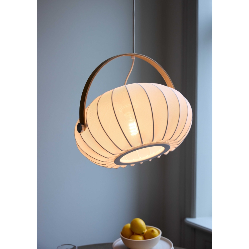 Halo Design 746347 - Lampada a sospensione con cavo DC 1xE27/40W/230V Ø 40 cm bianco/rovere