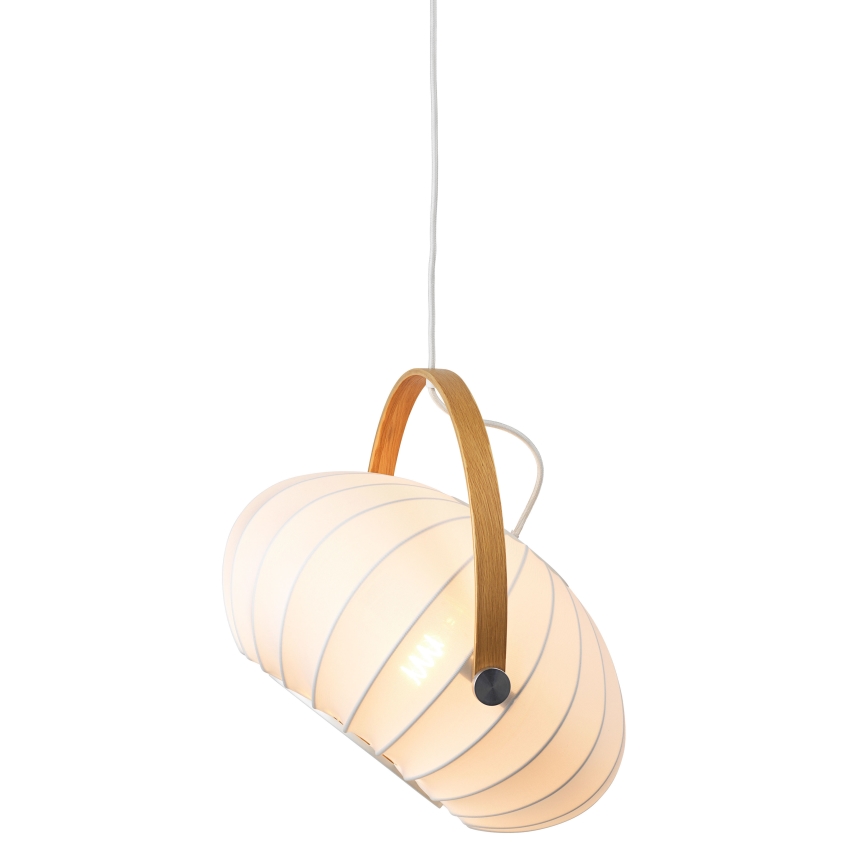 Halo Design 746347 - Lampada a sospensione con cavo DC 1xE27/40W/230V Ø 40 cm bianco/rovere
