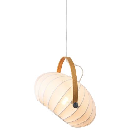 Halo Design 746347 - Pendelleuchte an Kabel DC 1xE27/40W/230V Ø 40 cm weiß/Eiche