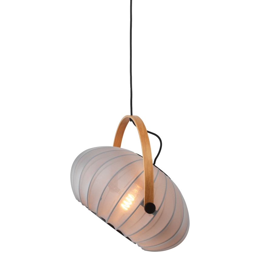 Halo Design 746354 - Hängeleuchte mit Kabel DC 1xE27/40W/230V Ø 40 cm grau/Eiche