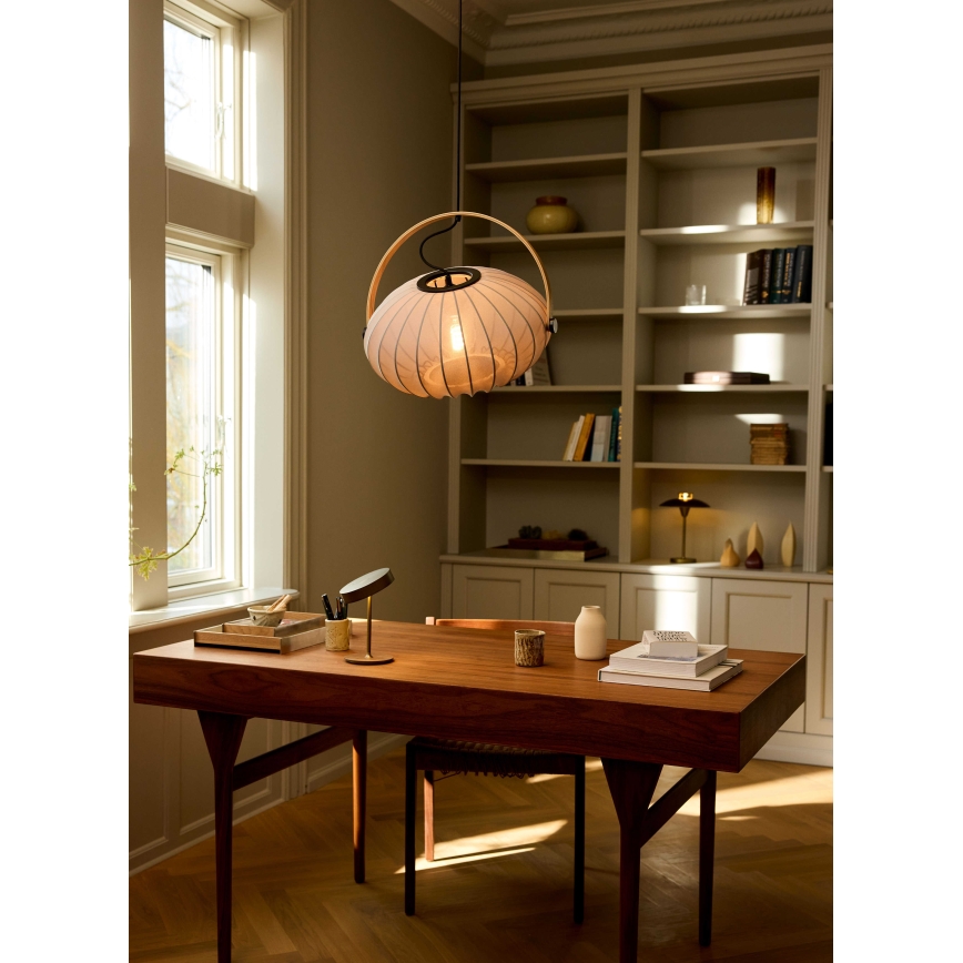 Halo Design 746354 - Lampada a sospensione su cavo DC 1xE27/40W/230V Ø 40 cm grigio/rovere