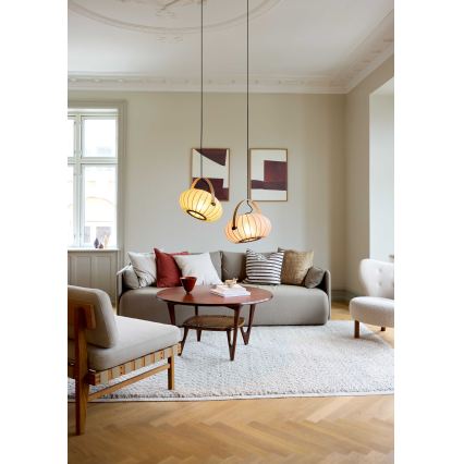 Halo Design 746361 - Pendelleuchte DC an Kabel, 1x E27/40W/230V, Ø 40 cm, grün/Eiche