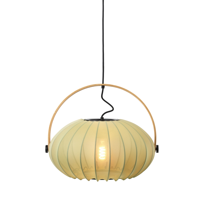 Halo Design 746361 - Pendelleuchte DC an Kabel, 1x E27/40W/230V, Ø 40 cm, grün/Eiche